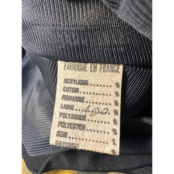 Y2K  EVA GERMAIN PARIS Unique Pattern black elastic High Waisted Skirt France - Picture 16 of 16